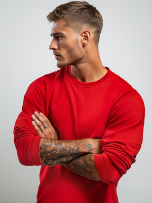 Sweatshirt Homme Rouge OZONEE JS/2001-10Z