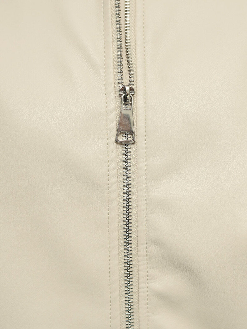 Veste en cuir femme beige OZONEE O/G116Z