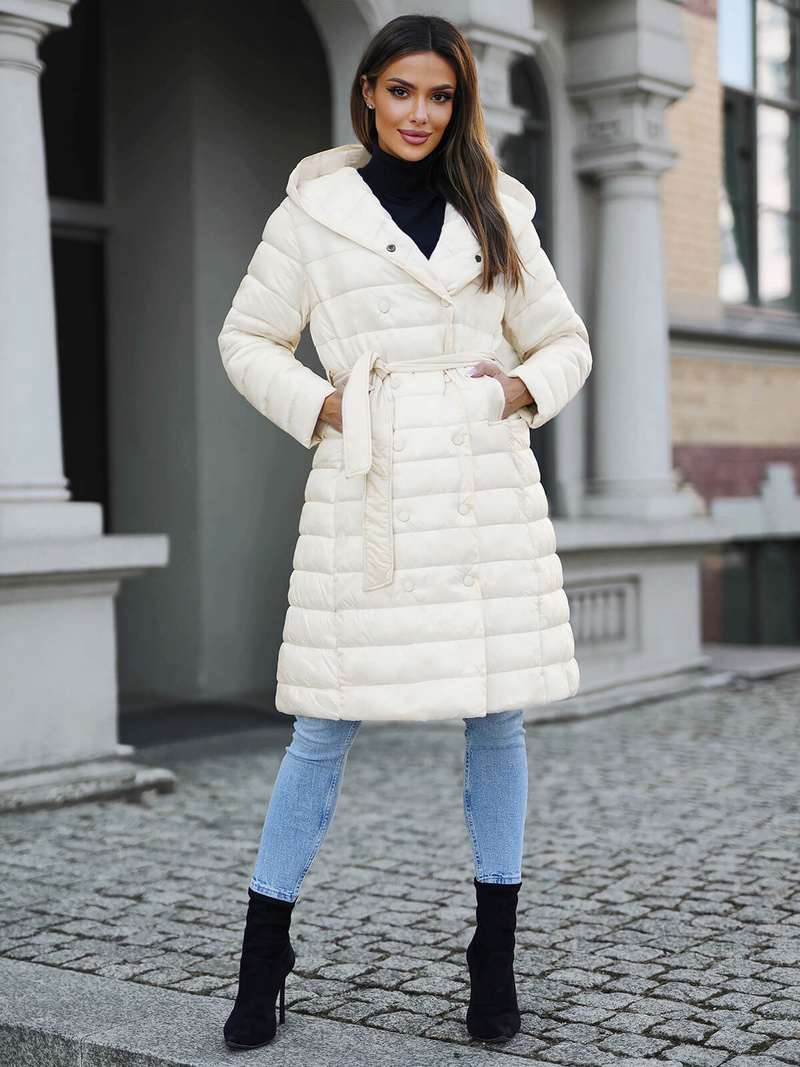 Manteau Femme Écru OZONEE JS/5M3159/254