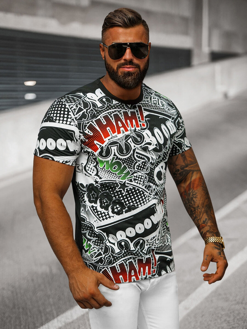 T-shirt Homme Noir OZONEE O/T137/3