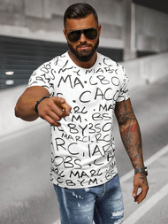 T-shirt Homme Blanc OZONEE JS/8T1213/1