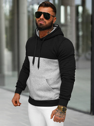 Sweatshirt à capuche homme noir OZONEE JS/8B1317/3