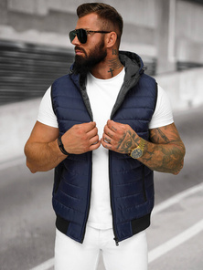 Veste Sans Manches Homme Bleu Foncé OZONEE JS/MY88Z