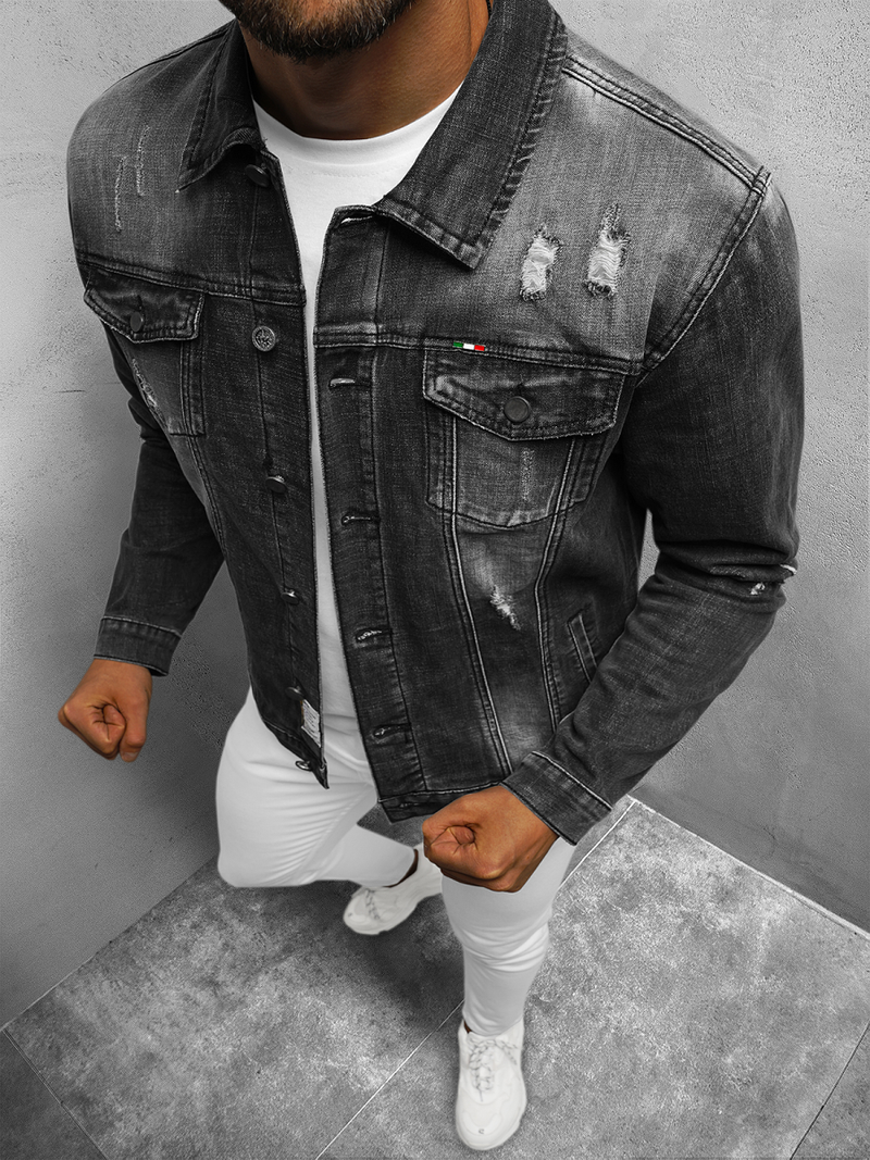 Veste en Jean Homme Gris OZONEE NB/MJ511G