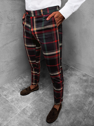 Pantalon Chino Homme bleu marine et rouge OZONEE DJ/5587