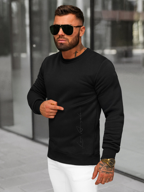 Sweatshirt Homme Noir OZONEE JS/8B1357/3