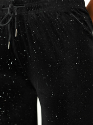 Pantalons en velours pour femmes noir OZONEE JS/92K519/3