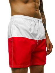 Short de bain homme Blanc et rouge OZONEE JS/YW02058