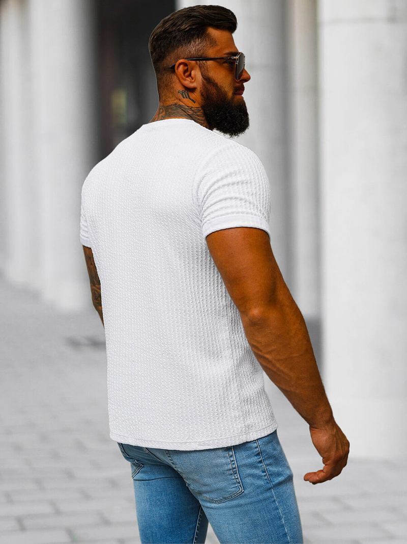 T-shirt Homme Blanc OZONEE O/7766T