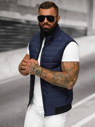 Veste Sans Manches Homme Bleu Foncé OZONEE JS/MY77Z
