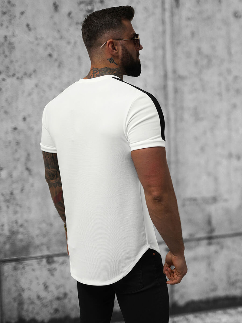 T-Shirt Homme Blanc OZONEE O/P1180