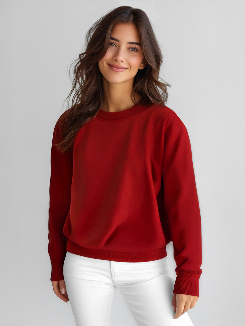 Sweat femme rouge foncé OZONEE JS/W01Z