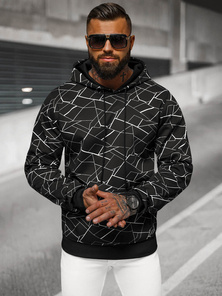 Sweatshirt à capuche homme noir OZONEE JS/8B1235/3
