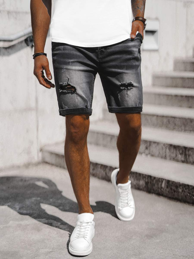 Shorts en Jean Homme Gris Foncé OZONEE NB/MP0036G/1Z