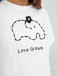 T-shirt femme blanc OZONEE JS/RJ77247