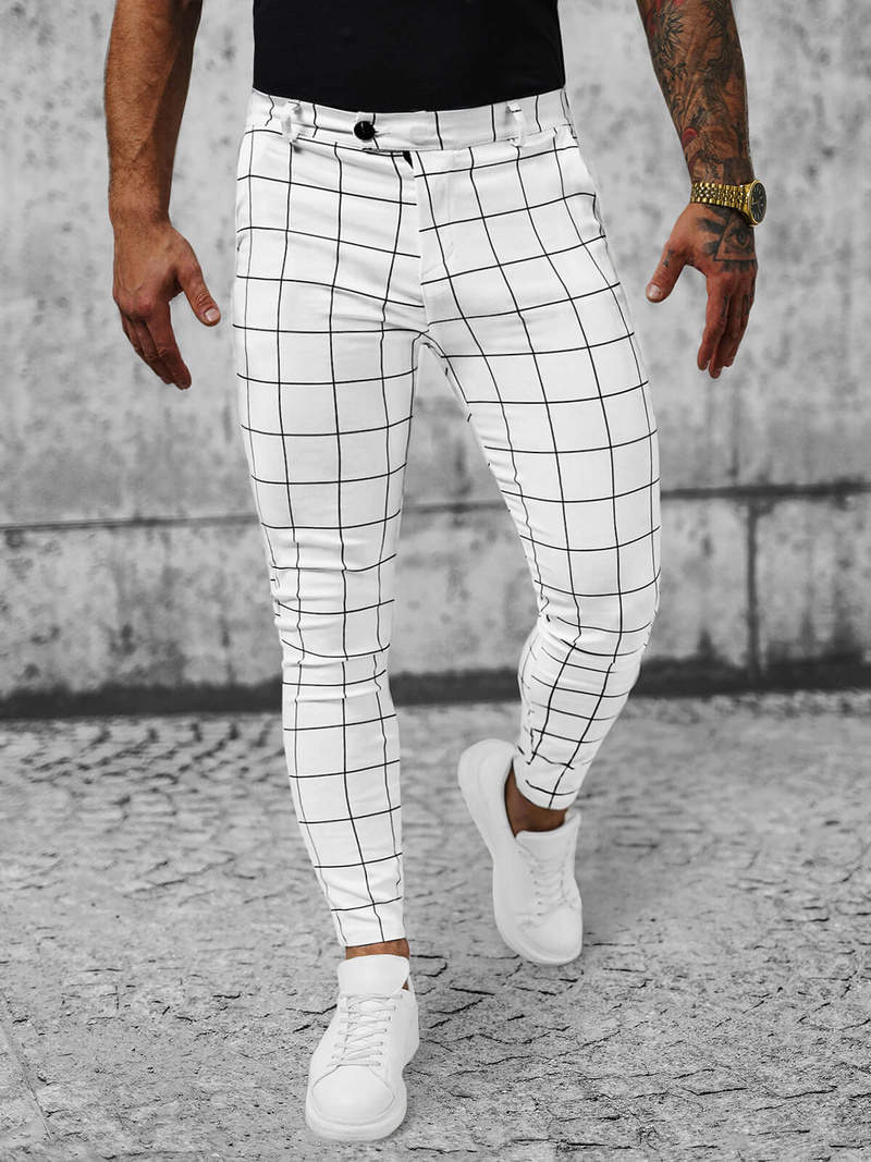 Pantalon Chino Homme Blanc OZONEE O/P4009