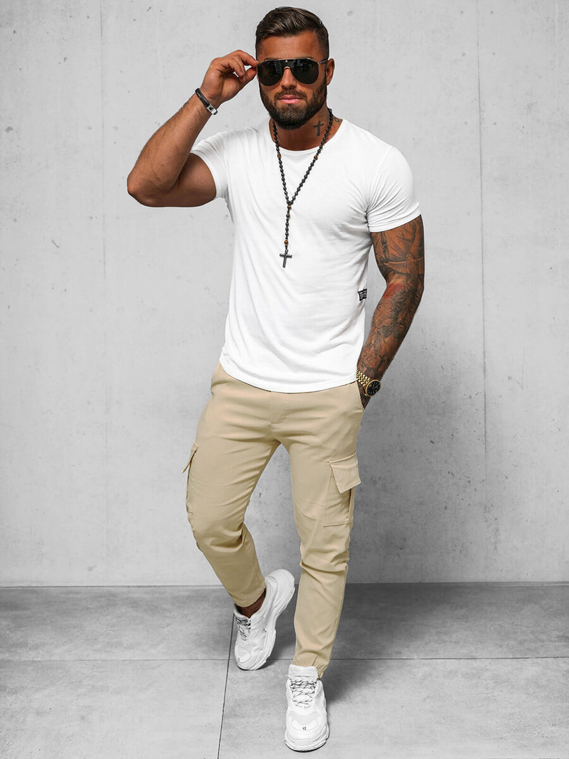 Pantalon Chino Homme Beige OZONEE O/1404SP