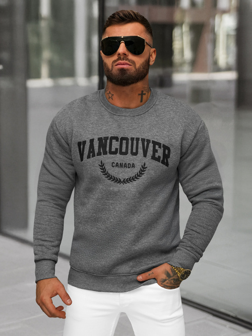 Sweatshirt homme gris foncé OZONEE JS/8B1363/5