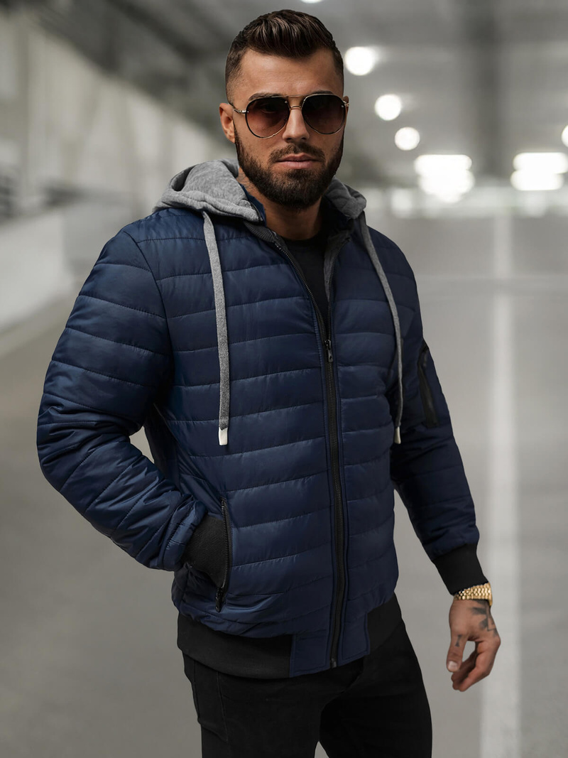 Veste Homme Bleu Foncé OZONEE JS/8M985/215