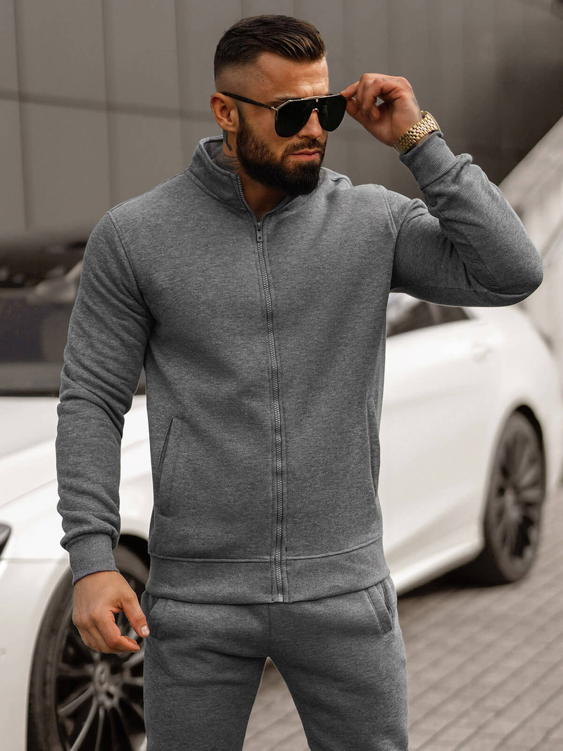 Survêtement Homme Gris Foncé OZONEE JS/68C10385/5Z
