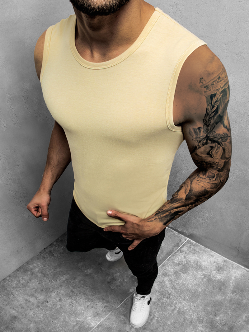 Débardeur Homme beige OZONEE JS/99001/67Z