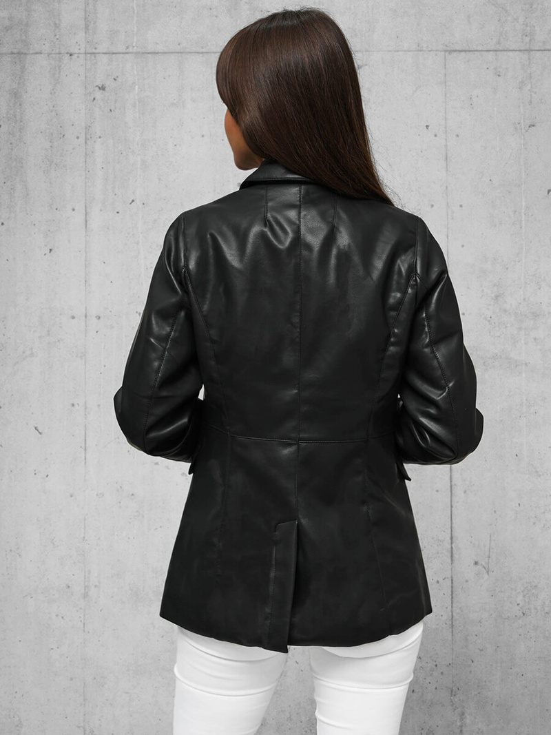 Veste en cuir femme noir OZONEE JS/11Z8121Z