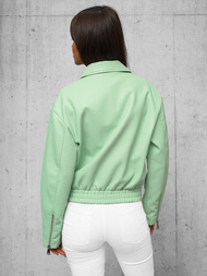 Veste en cuir femme menthe OZONEE O/G116Z