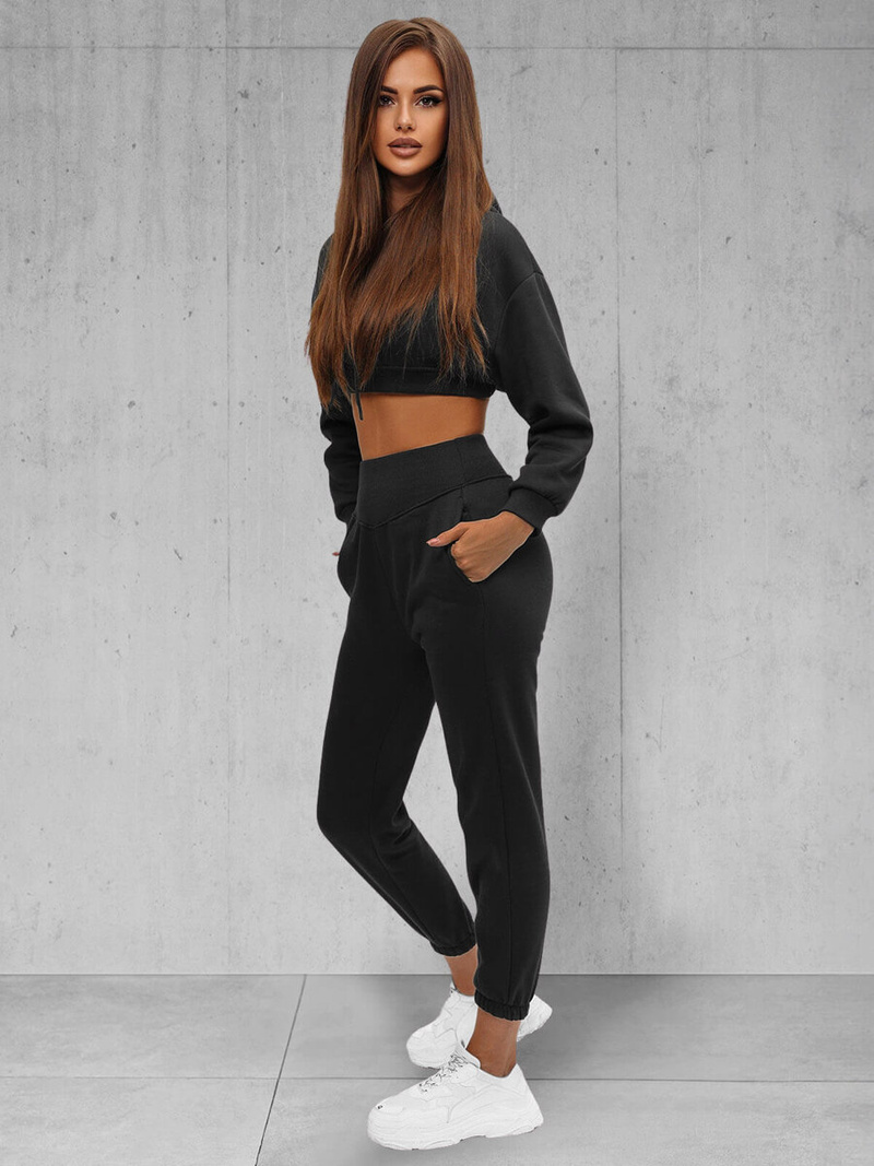 Ensemble de survêtement deux pièces noir OZONEE JS/8C68/3Z