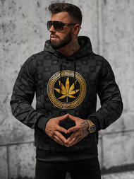 Sweatshirt à capuche homme noir OZONEE O/B265