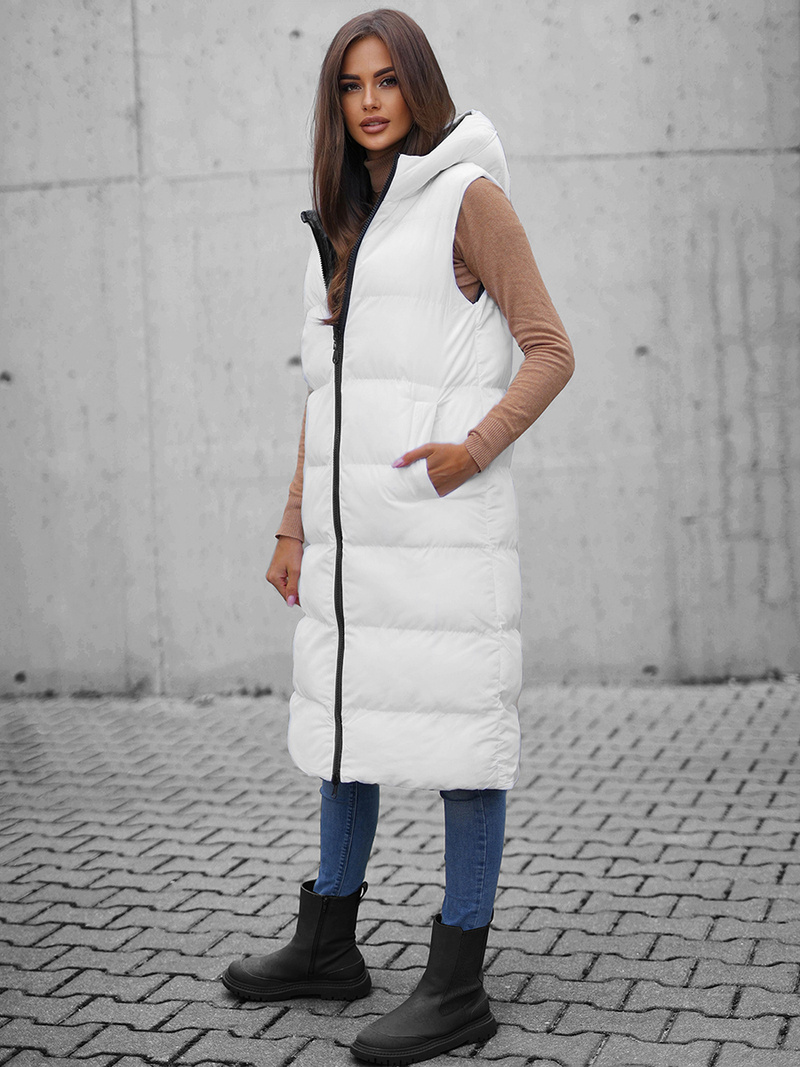Gilet femme réversible blanc OZONEE JS/5M755/281Z