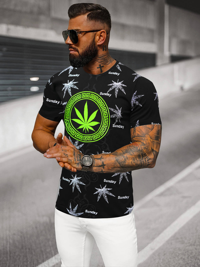 T-shirt Homme Noir OZONEE O/T139/3