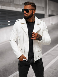 Veste en cuir homme blanc OZONEE O/88121