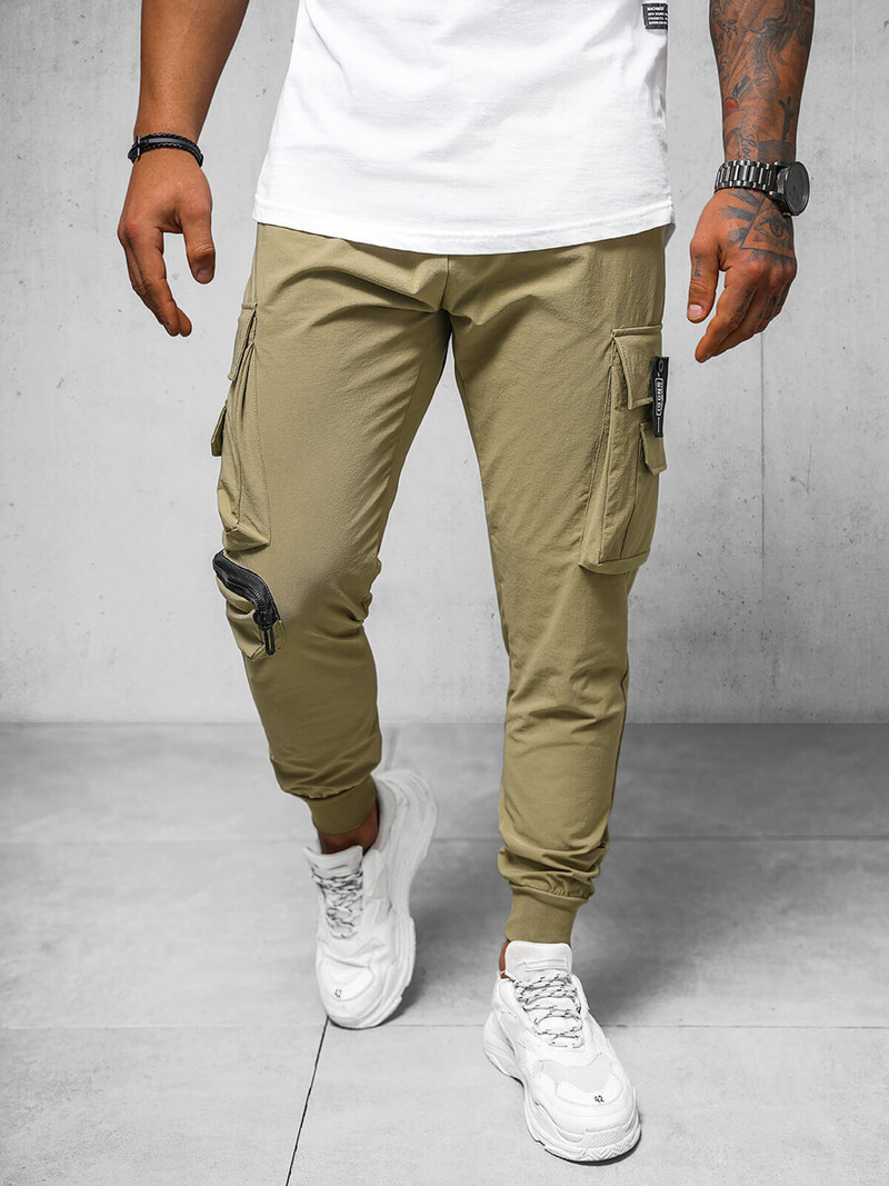 Pantalon Chino Homme Beige Foncé OZONEE O/PS5520