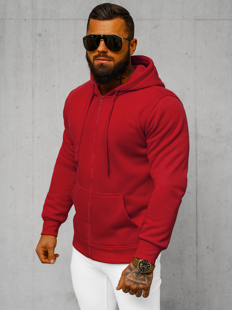 Sweatshirt Homme rouge foncé OZONEE JS/2008Z