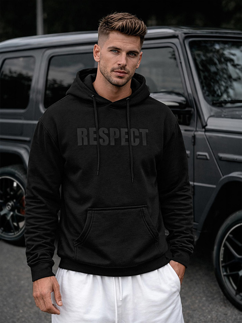 Sweatshirt à capuche homme noir OZONEE JS/8B1968/3