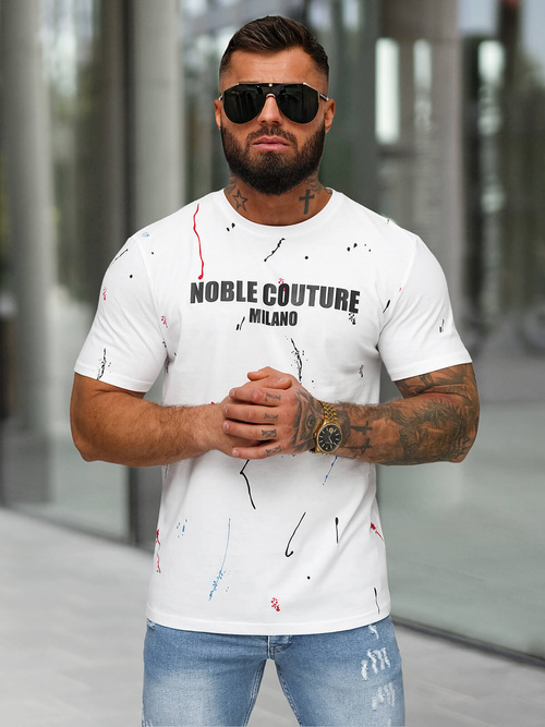T-shirt Homme Blanc OZONEE O/MPO3443