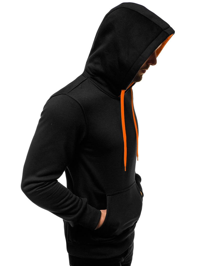 Sweatshirt Homme noir et orange OZONEE JS/2011