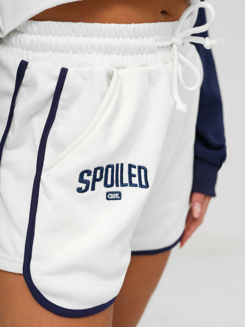 Ensemble de survêtement deux pièces blanc et marine OZONEE JS/M58631AB