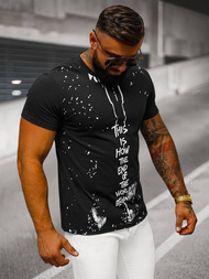 T-shirt Homme Noir OZONEE O/8T1259/3