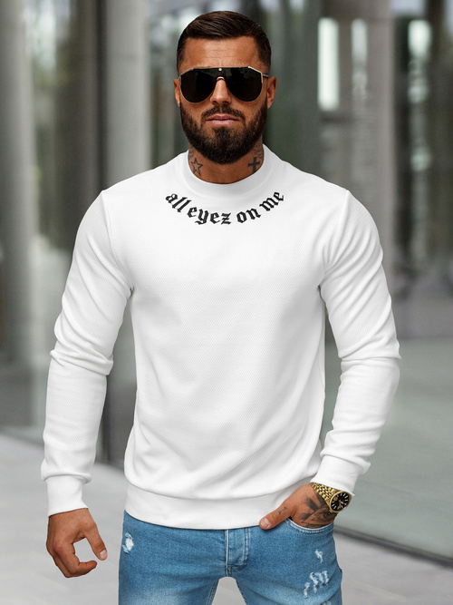Sweatshirt Homme Blanc OZONEE O/P2027Z