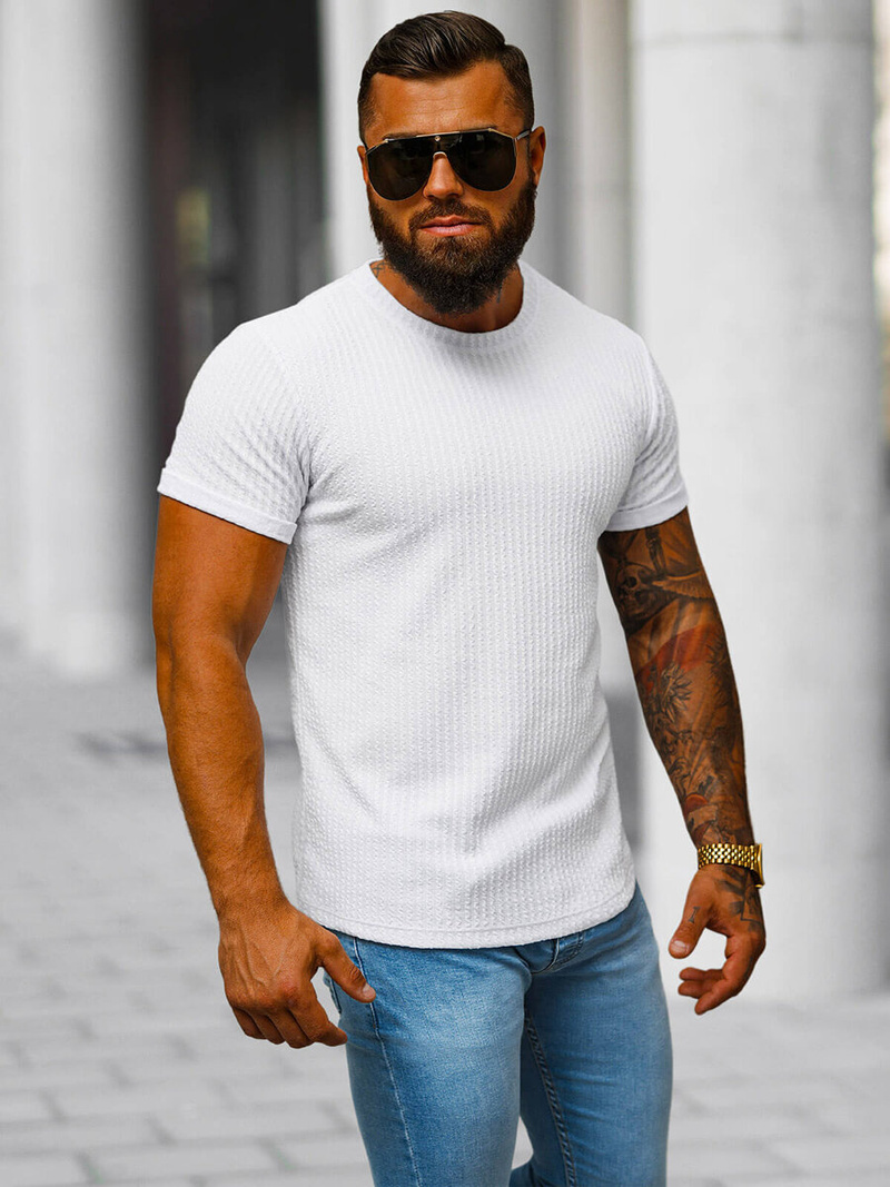 T-shirt Homme Blanc OZONEE O/7766T