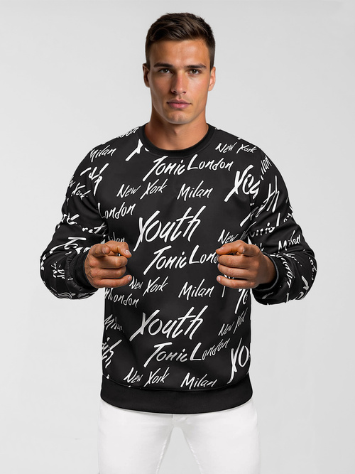 Sweatshirt Homme Noir OZONEE JS/8B1189/3Z