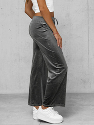 Pantalons en velours pour femmes gris foncé OZONEE JS/92K519/10