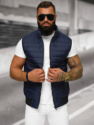 Veste Sans Manches Homme Bleu Foncé OZONEE JS/MY77Z