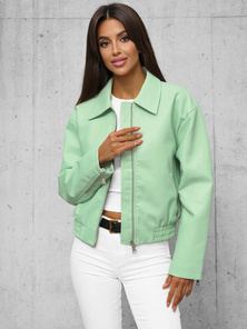 Veste en cuir femme menthe OZONEE O/G116Z
