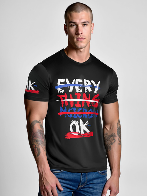 T-shirt Homme Noir OZONEE O/8T1266/3Z