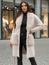 Manteau femme beige OZONEE JS/53M5200/155Z