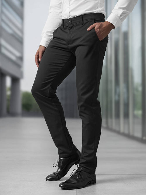 Pantalon Chino Homme Noir OZONEE V/6545