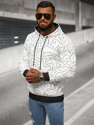 Sweatshirt à capuche homme blanc OZONEE JS/8B1232/1