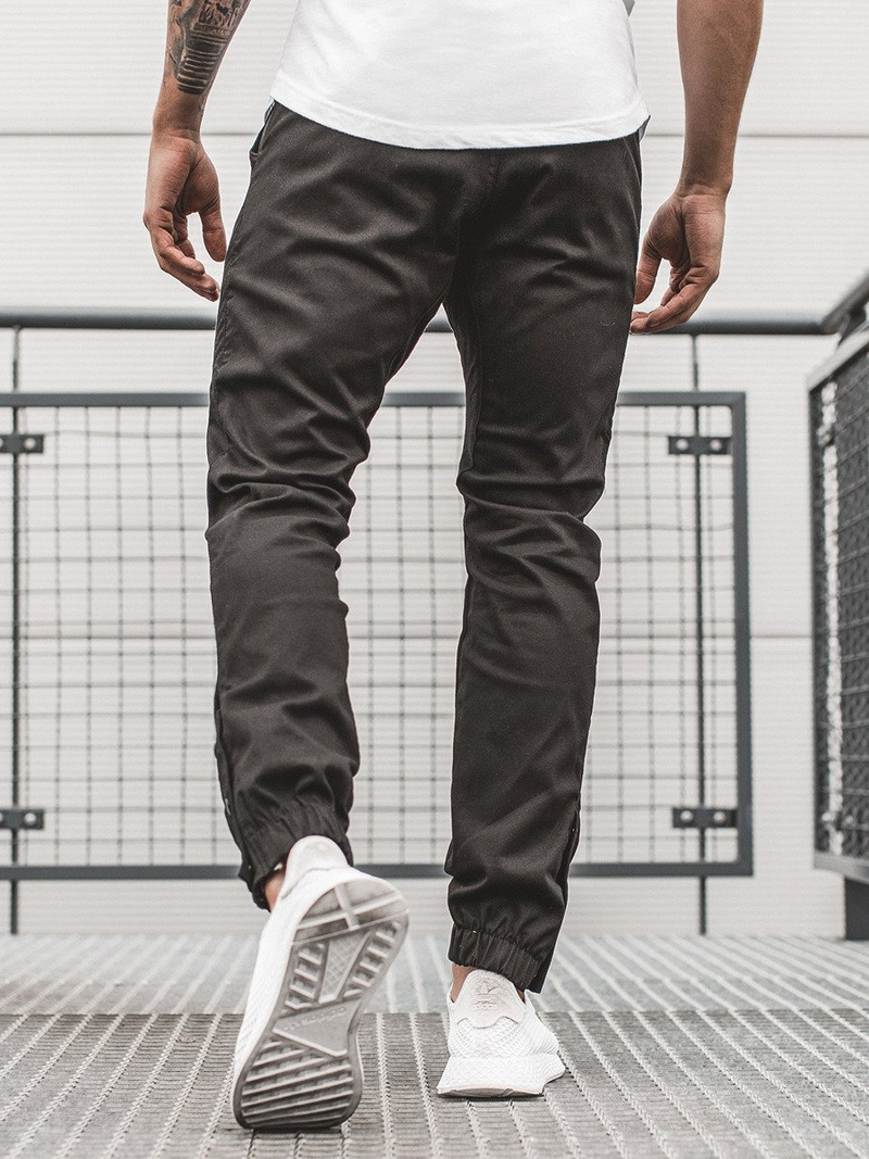 Pantalon Chino Jogger Homme Noir OZONEE A/0952